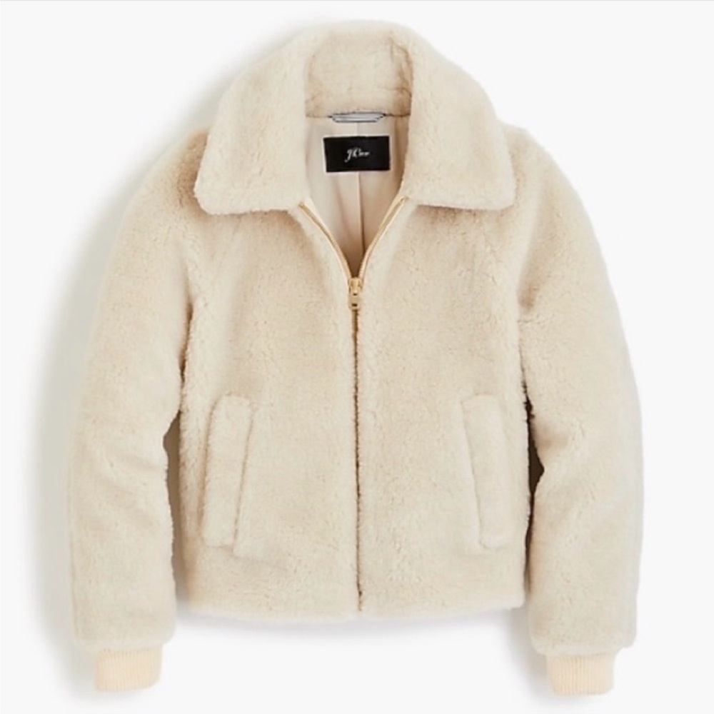 J Crew Black Label | Faux Sherpa Bomber Jacket